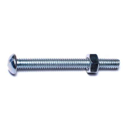 Midwest Fastener 1/4"-20 x 2-1/2 in Slotted Round Machine Screw, Zinc Plated Steel, 16 PK 60747